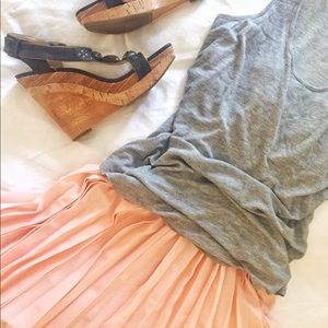 LAST CALL-Pink Chiffon Pleated A-line Skirt